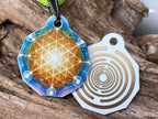 Anhänger Mini Serie eckig – Lakhovsky MWOn Symbol Design – Blume des Lebens Symbolart – Produktansicht 1