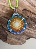 Anhänger Mini Serie eckig – Lakhovsky MWOn Symbol Design – Blume des Lebens Symbolart – Produktansicht 1