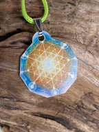 Anhänger Mini Serie eckig – Lakhovsky MWOn Symbol Design – Blume des Lebens Symbolart – Produktansicht 1