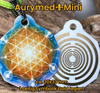 Anhänger Mini Serie eckig – Lakhovsky MWOn Symbol Design – Blume des Lebens Symbolart – Produktansicht 1