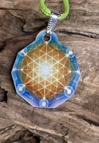 Anhänger Mini Serie eckig – Lakhovsky MWOn Symbol Design – Blume des Lebens Symbolart – Produktansicht 1