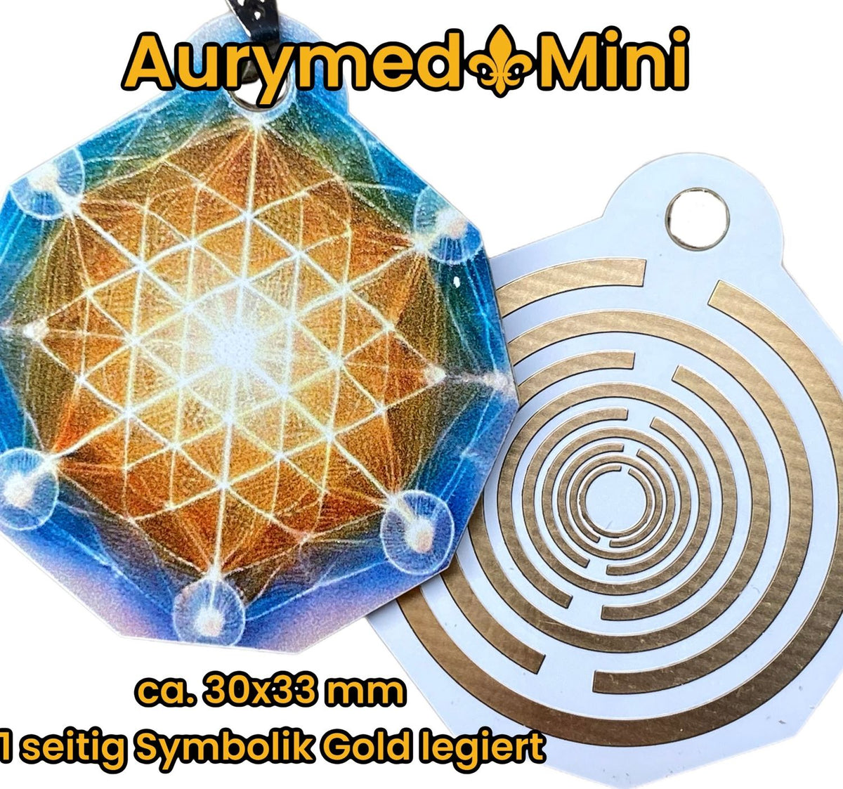 Anhänger Mini Serie eckig – Lakhovsky MWOn Symbol Design – Blume des Lebens Symbolart – Produktansicht 1