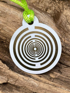 Anhänger Mini Serie rund – Lakhovsky MWOn Symbol Design – kosmischer Frequenz Symbolart – Produktansicht 1