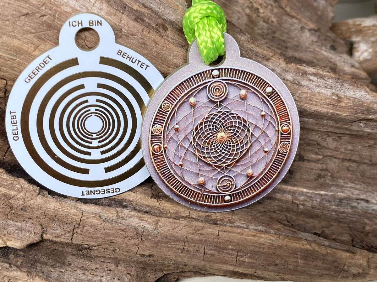 Anhänger Mini Serie rund – Lakhovsky MWOn Symbol Design – mystisch geheimnisvolle Fantasie Symbol – Produktansicht 1