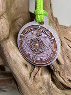 Anhänger Mini Serie rund – Lakhovsky MWOn Symbol Design – mystisch geheimnisvolle Fantasie Symbol – Produktansicht 1