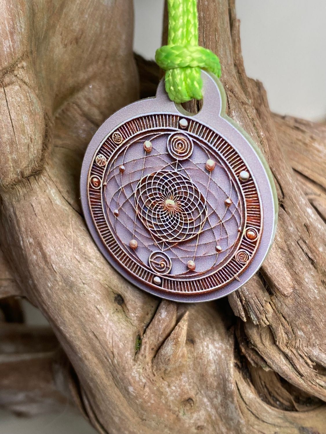 Anhänger Mini Serie rund – Lakhovsky MWOn Symbol Design – mystisch geheimnisvolle Fantasie Symbol – Produktansicht 1
