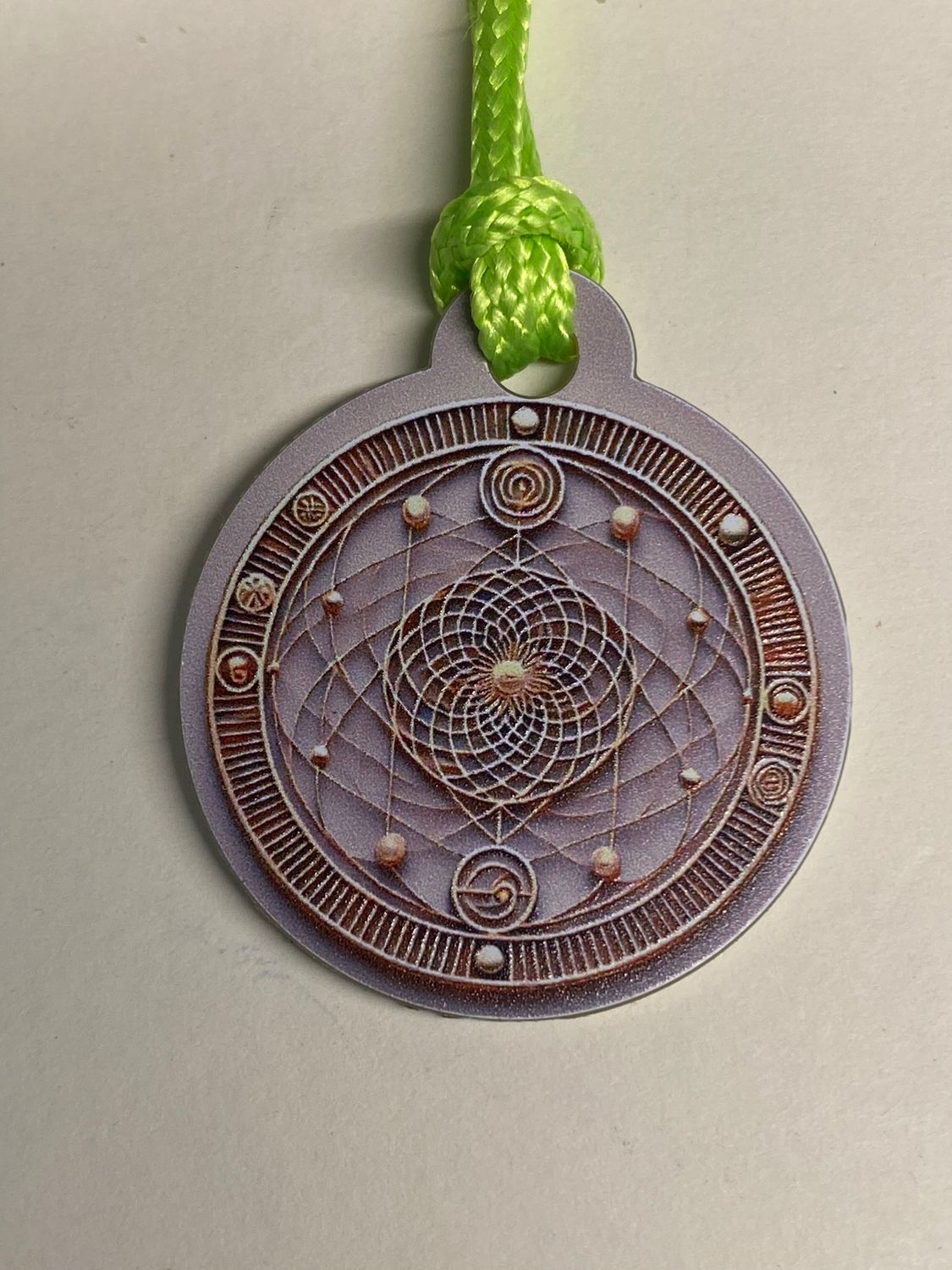 Anhänger Mini Serie rund – Lakhovsky MWOn Symbol Design – mystisch geheimnisvolle Fantasie Symbol – Produktansicht 1