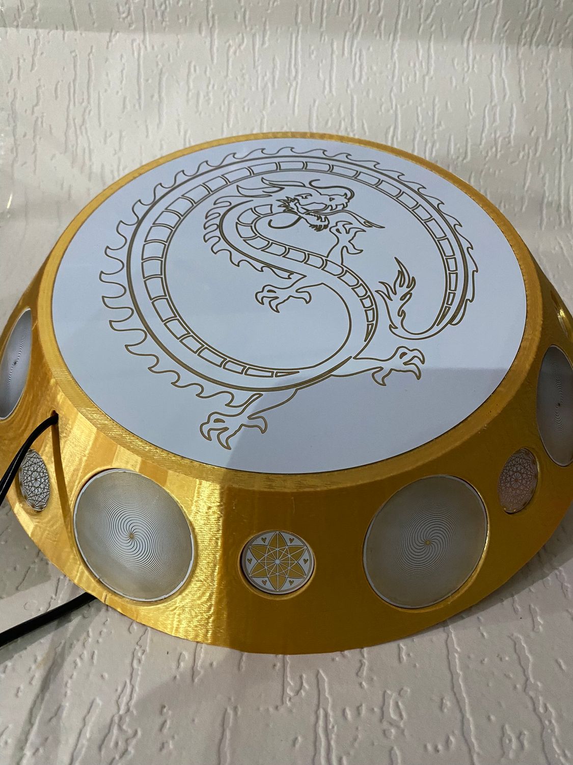 200 mm VibraNex UFO – goldfarben, Oberflächenplatte goldlegiert – Produktansicht 1