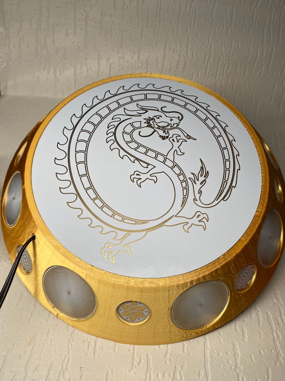 200 mm VibraNex UFO – goldfarben, Oberflächenplatte goldlegiert – Produktansicht 1