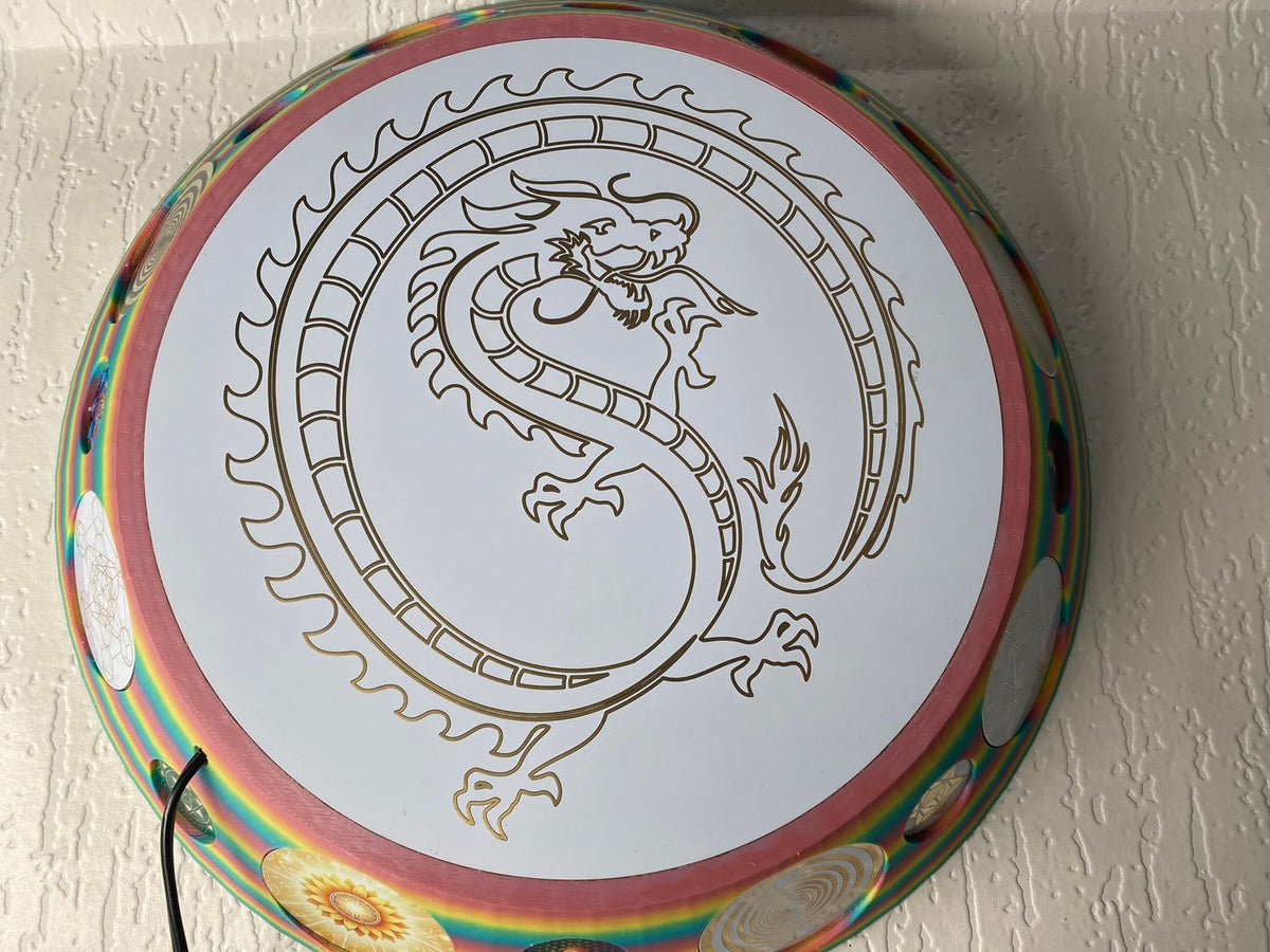 200 mm VibraNex UFO – Einhorn matt, DRACHE Oberflächenplatte goldlegiert – Produktansicht 1