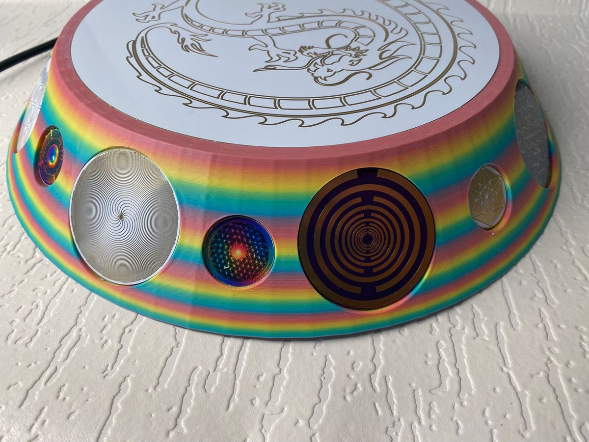 200 mm VibraNex UFO – Einhorn matt, DRACHE Oberflächenplatte goldlegiert – Produktansicht 1