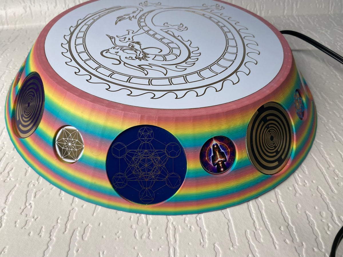 200 mm VibraNex UFO – Einhorn matt, DRACHE Oberflächenplatte goldlegiert – Produktansicht 1