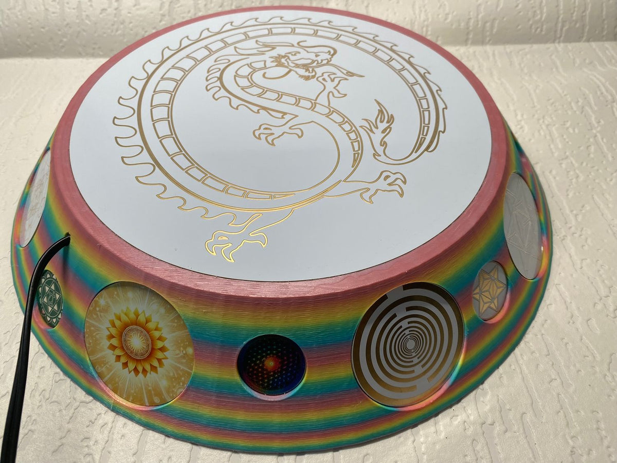 200 mm VibraNex UFO – Einhorn matt, DRACHE Oberflächenplatte goldlegiert – Produktansicht 1