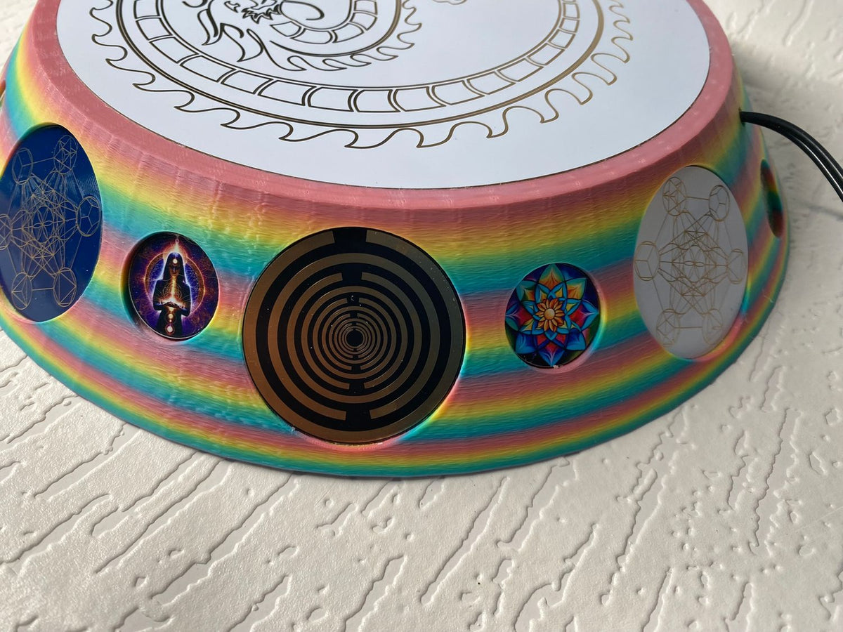 200 mm VibraNex UFO – Einhorn matt, DRACHE Oberflächenplatte goldlegiert – Produktansicht 1