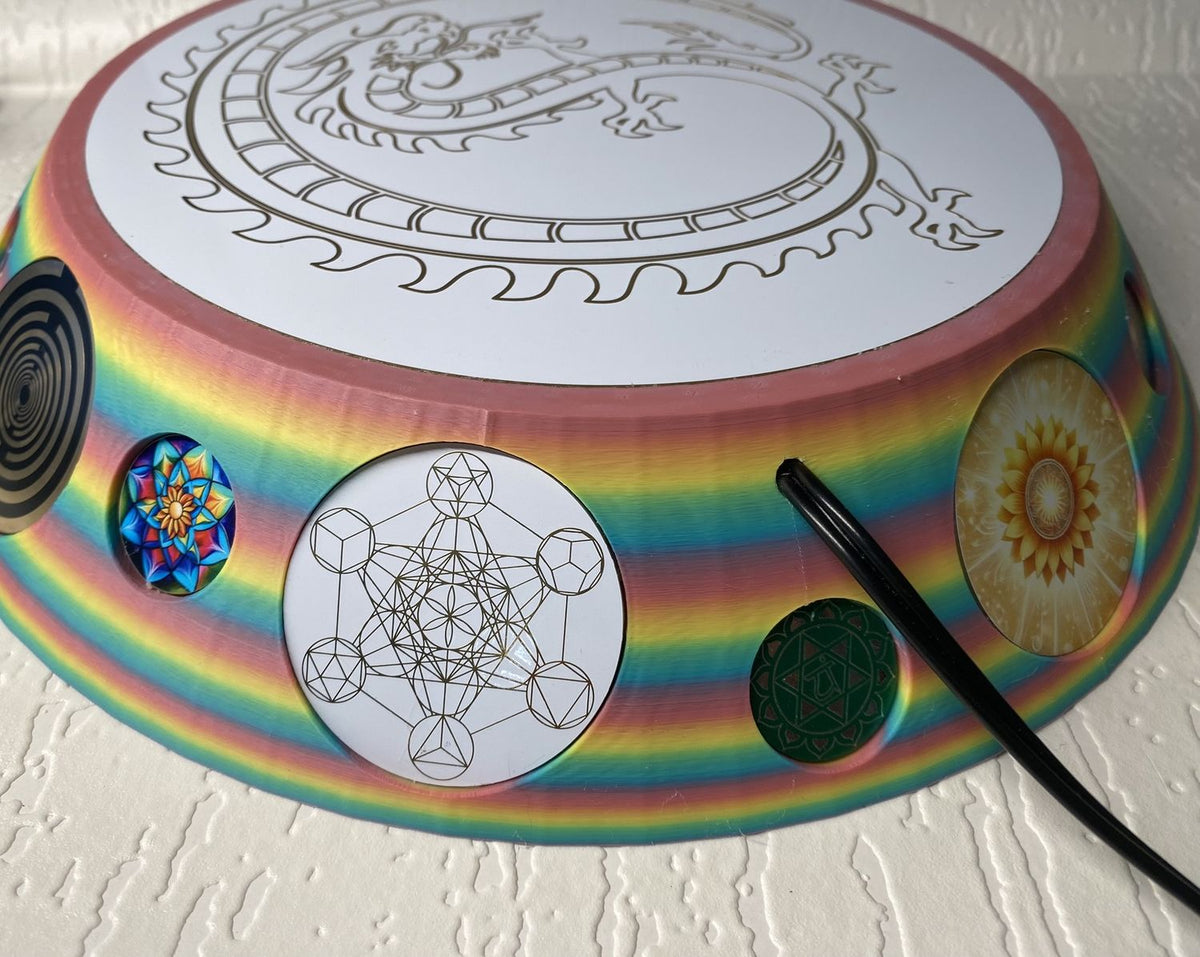 200 mm VibraNex UFO – Einhorn matt, DRACHE Oberflächenplatte goldlegiert – Produktansicht 1