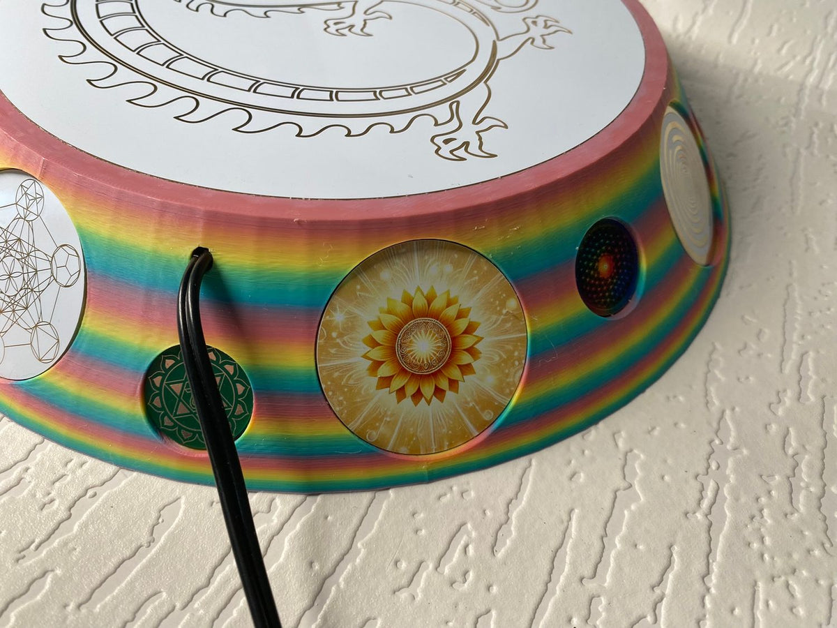 200 mm VibraNex UFO – Einhorn matt, DRACHE Oberflächenplatte goldlegiert – Produktansicht 1