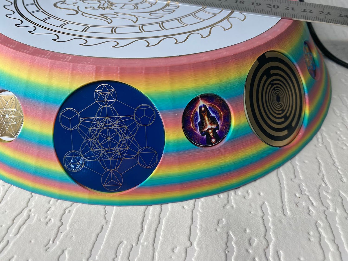 200 mm VibraNex UFO – Einhorn matt, DRACHE Oberflächenplatte goldlegiert – Produktansicht 1