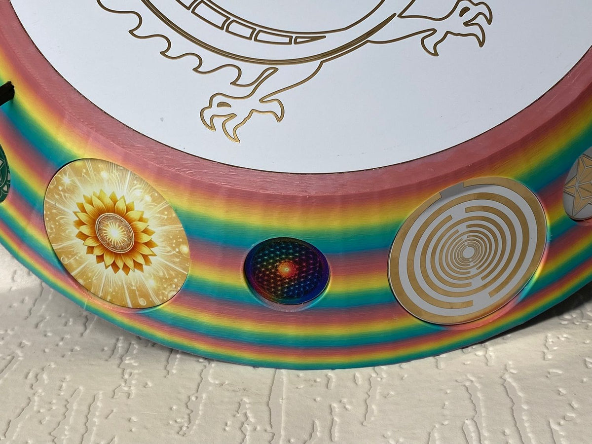 200 mm VibraNex UFO – Einhorn matt, DRACHE Oberflächenplatte goldlegiert – Produktansicht 1