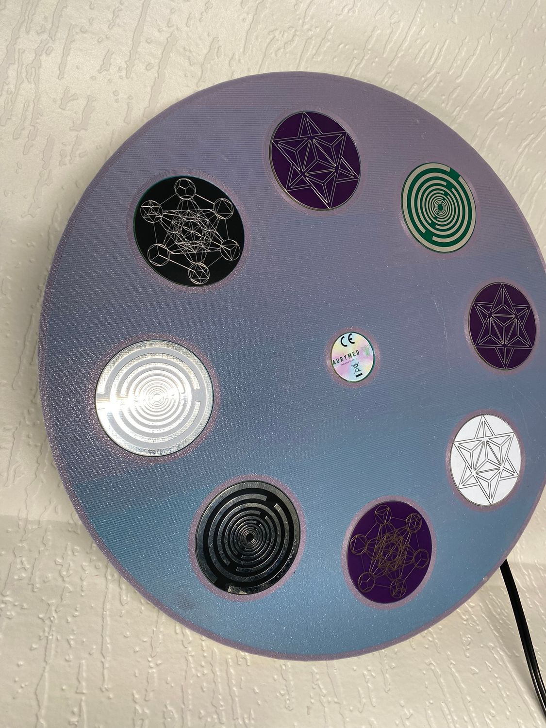 200 mm VibraNex UFO – Einhorn matt, DRACHE Oberflächenplatte goldlegiert – Produktansicht 1