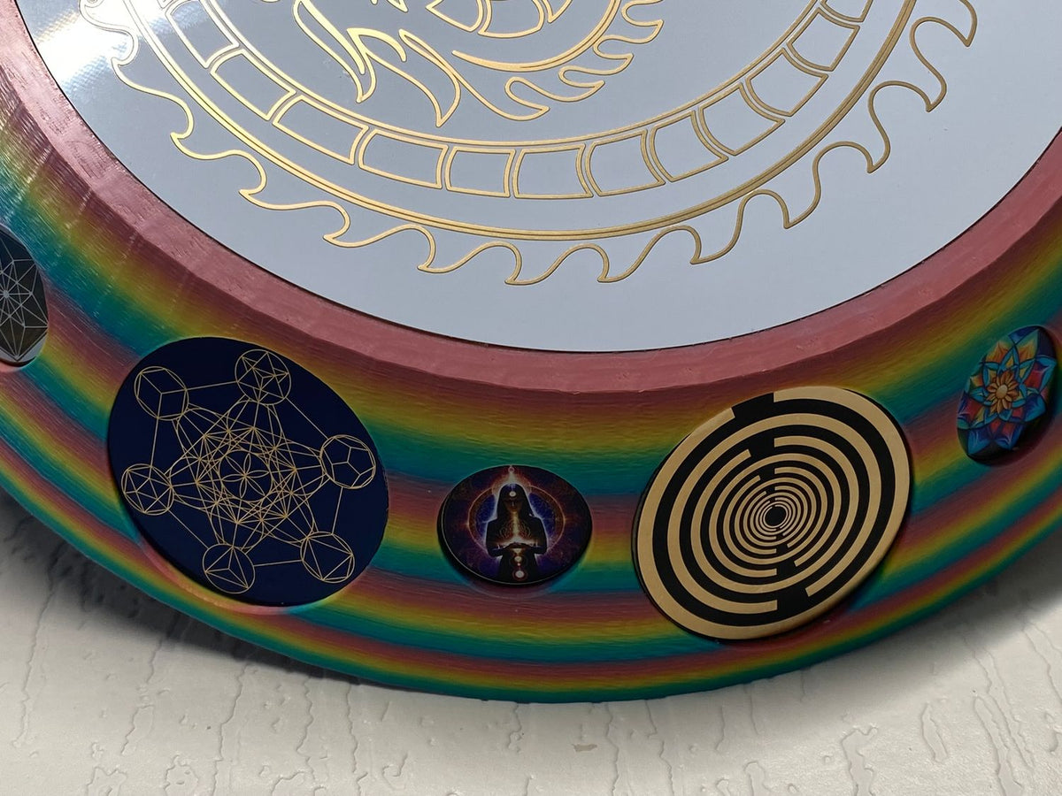 200 mm VibraNex UFO – Einhorn matt, DRACHE Oberflächenplatte goldlegiert – Produktansicht 1