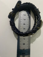 Armband-mehrsträngig, Baum des Lebens, schwarz, Symbol Lakhovsky MWO Schwingkreis Oszillator Antenne (stromlos), weiße Disc g