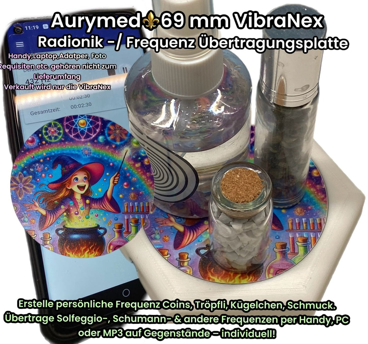 69 mm VibraNex flach – Hexen Motiv – Produktansicht 1