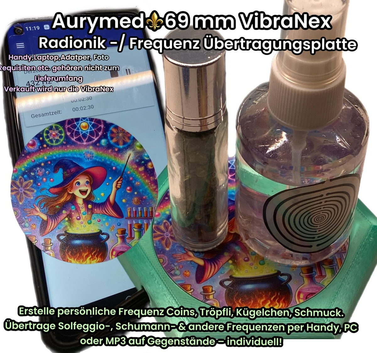 69 mm VibraNex flach – Hexen Motiv – Produktansicht 1