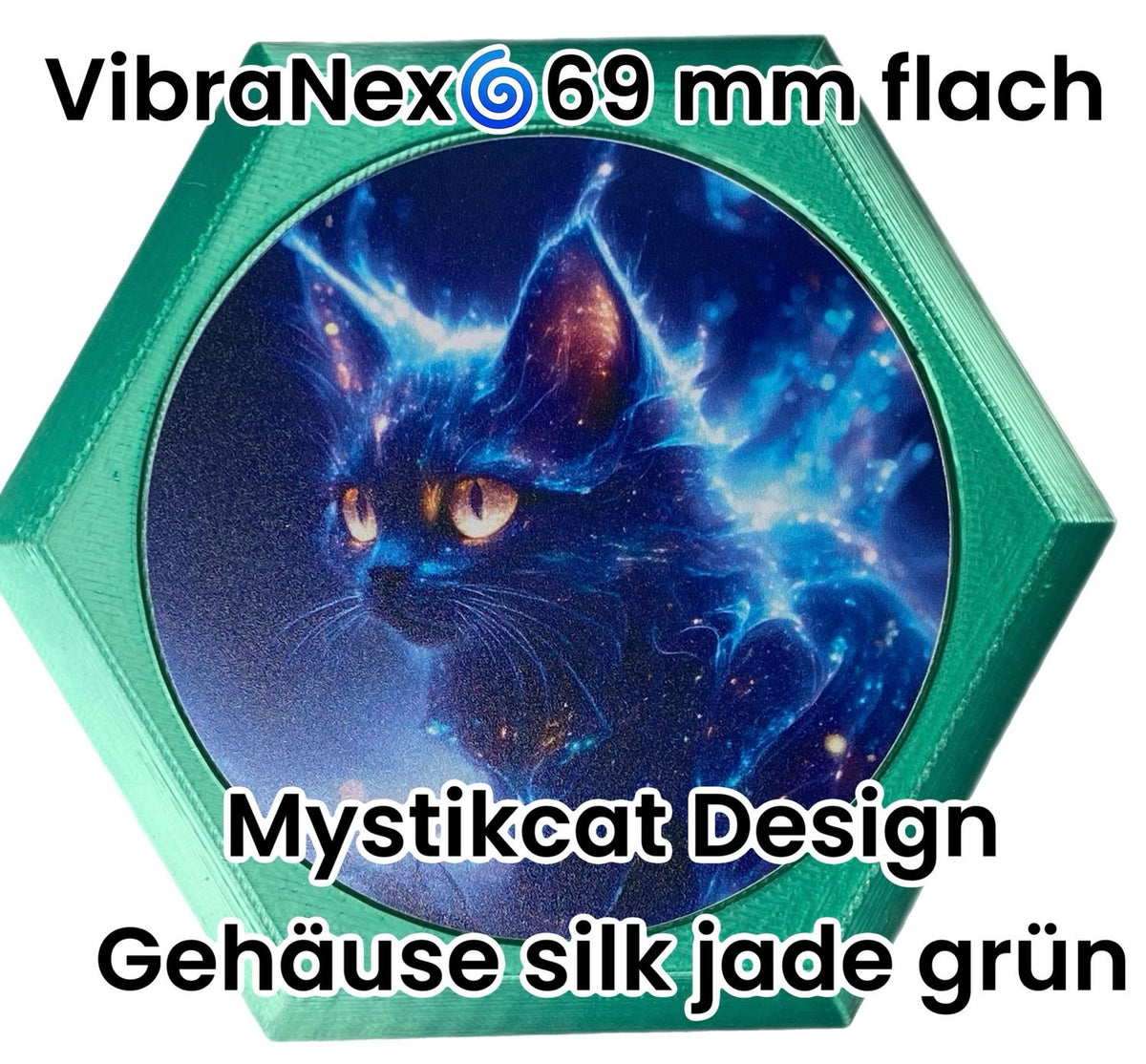 69 mm VibraNex flach – Mystikcat Motiv – Produktansicht 1