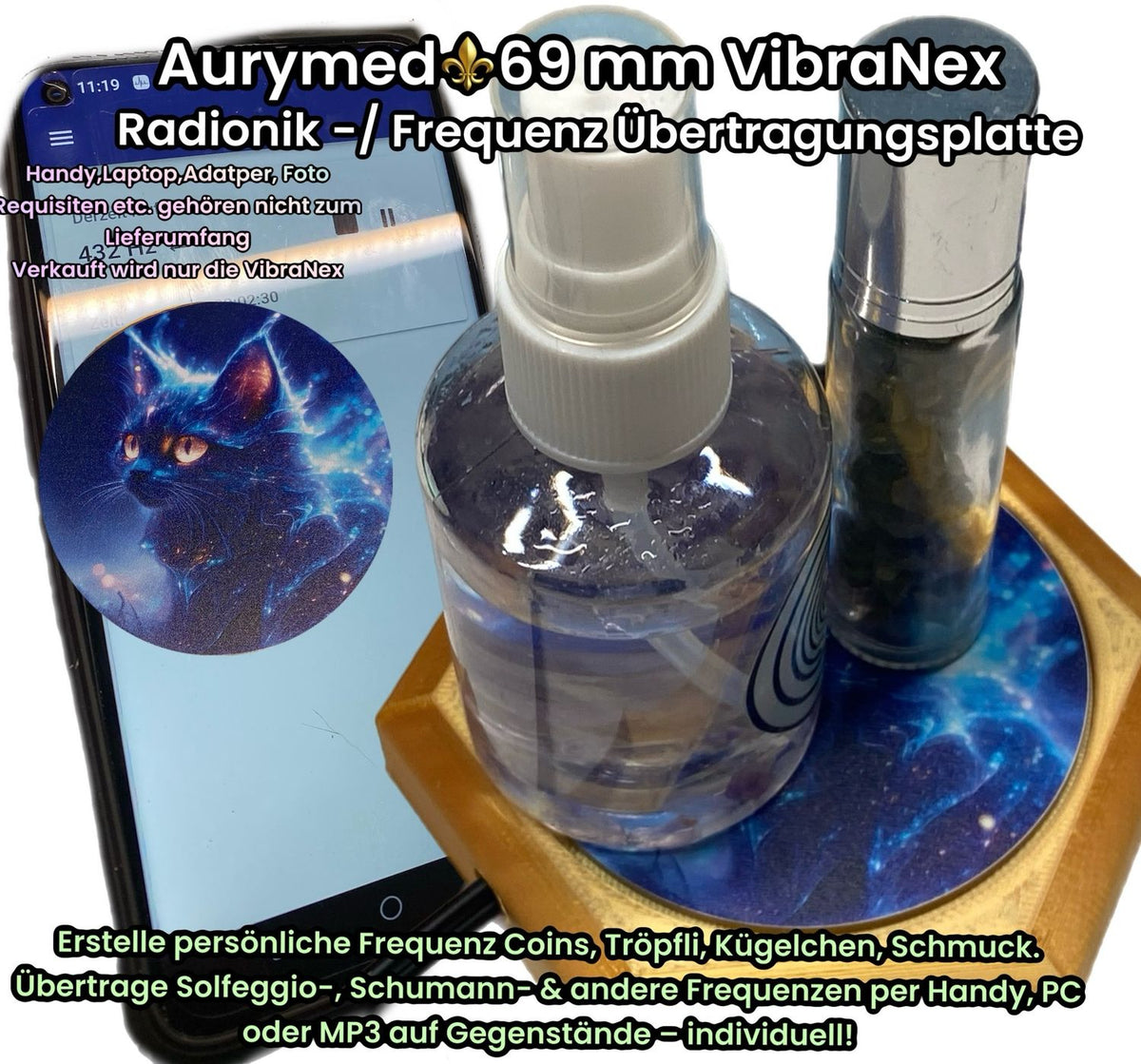 69 mm VibraNex flach – Mystikcat Motiv – Produktansicht 1