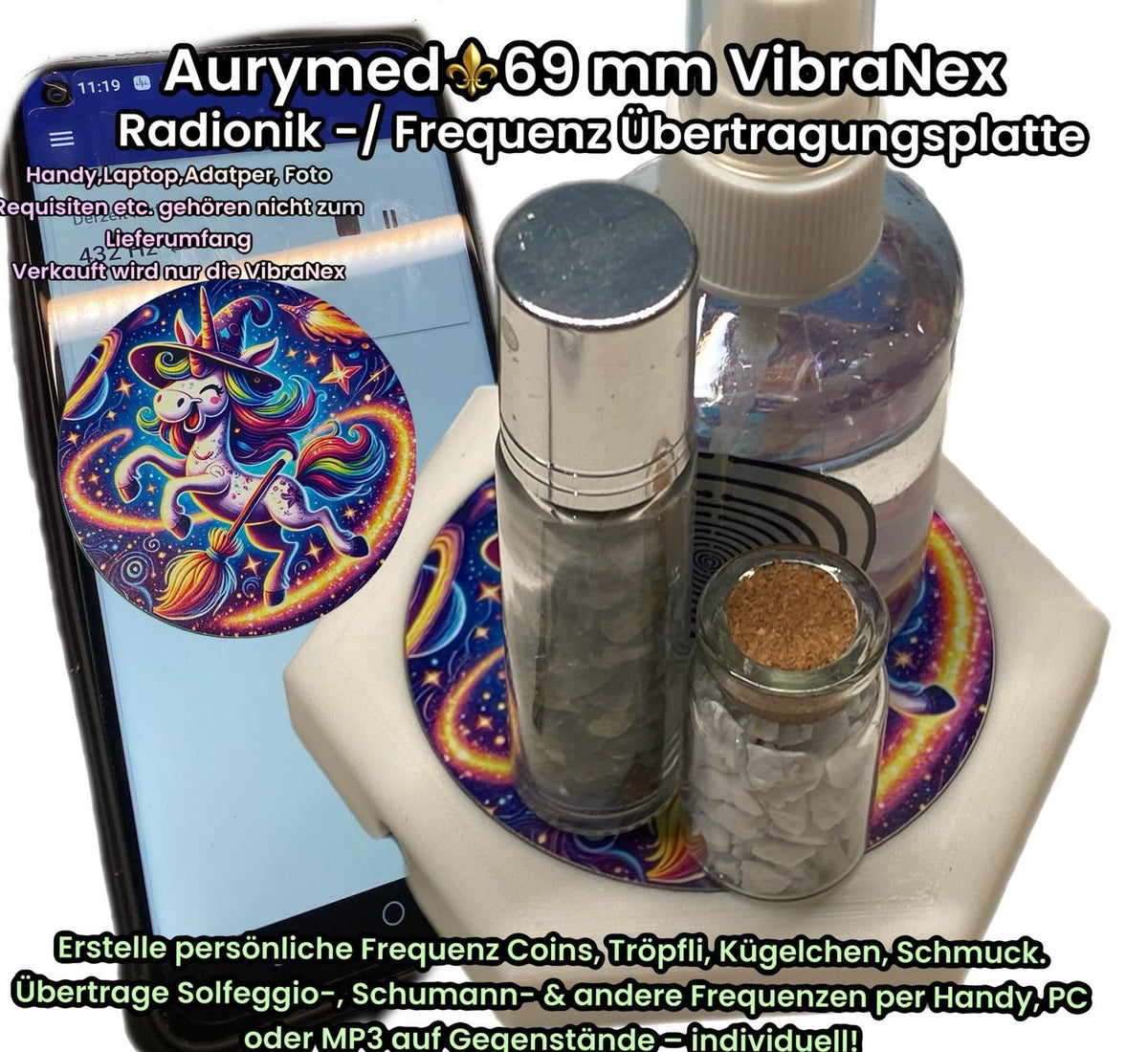 69 mm VibraNex flach – Einhorn Motiv – Produktansicht 1