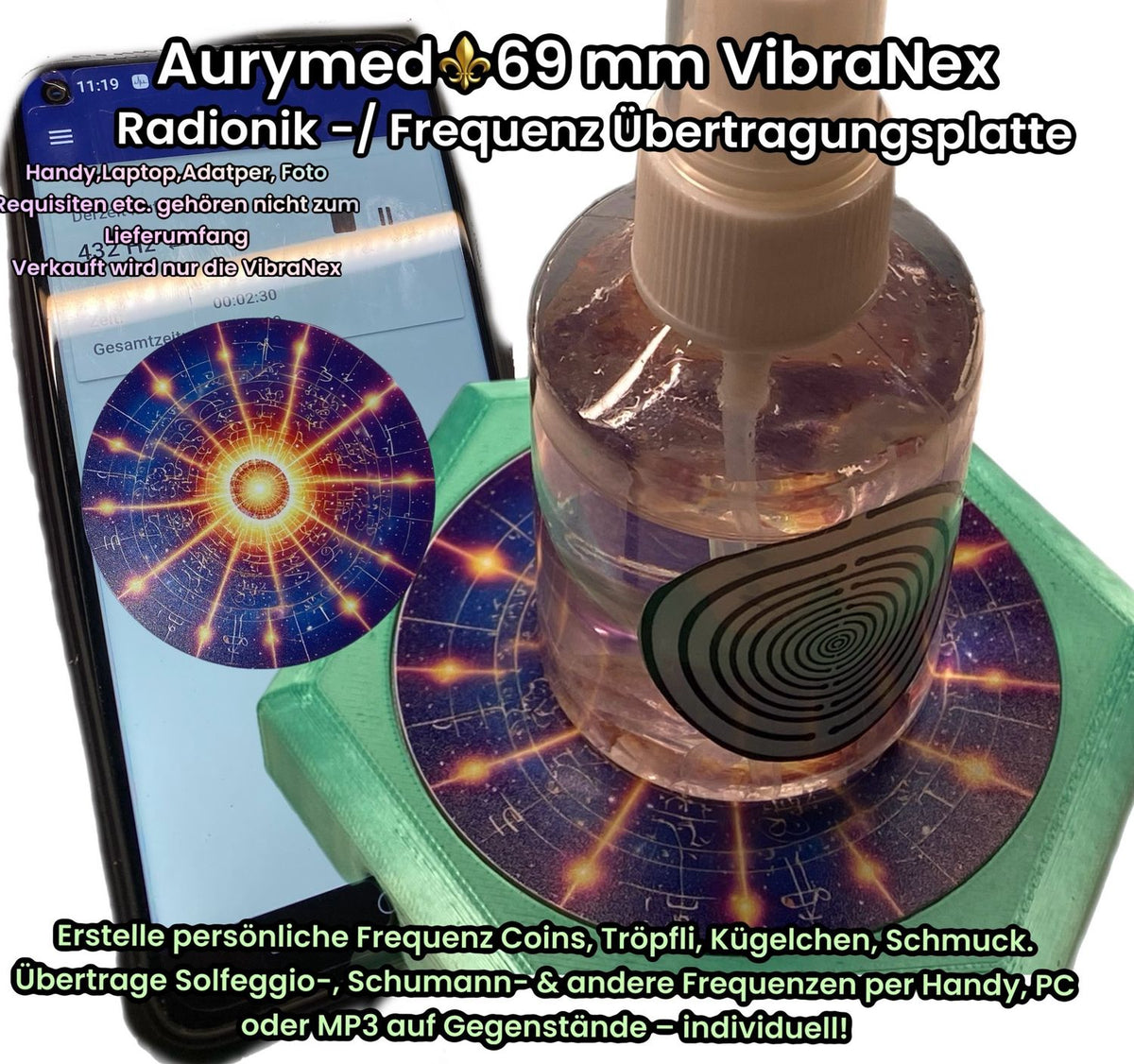 69 mm VibraNex flach – 432 Hz Motiv – Produktansicht 1