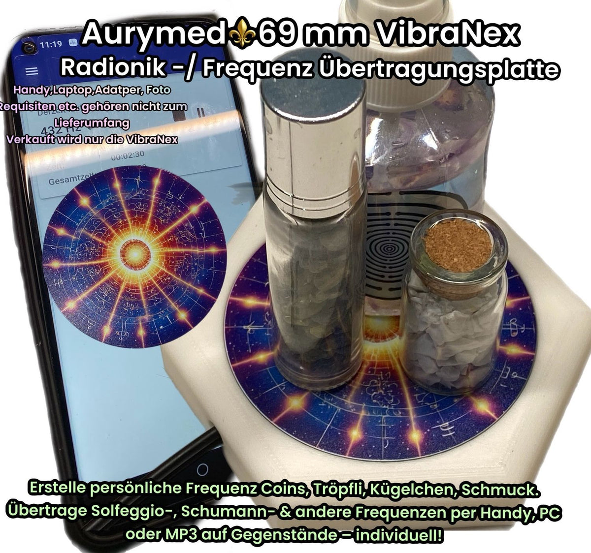 69 mm VibraNex flach – 432 Hz Motiv – Produktansicht 1