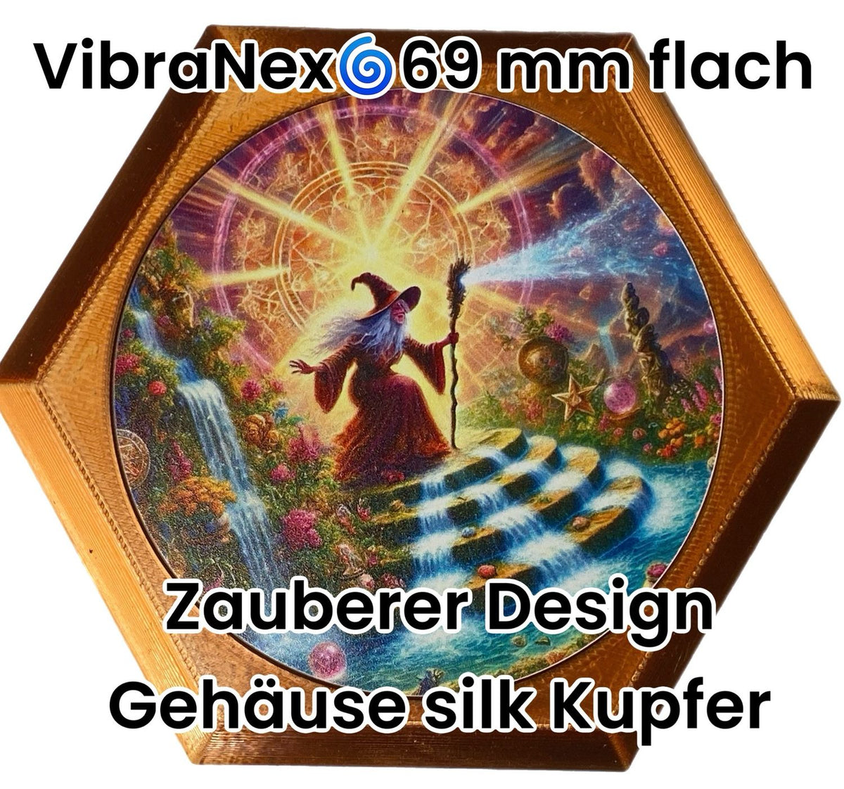 69 mm VibraNex flach – 1-farbig – Krafttier – / heilige Geometrie Symbolik – konfigurierbar – Produktansicht 100