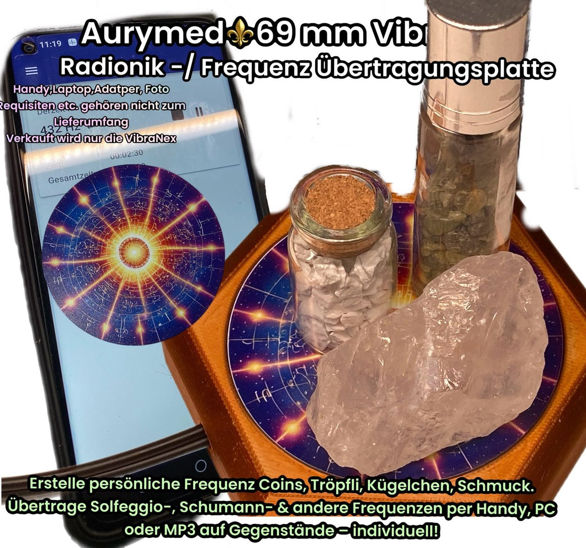 69 mm VibraNex flach – 432 Hz Motiv – Produktansicht 1