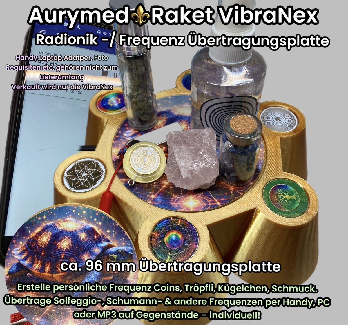 VibraNex Bare – 96 mm Oberflächenplatte – galaktische Hexe – Produktansicht 1