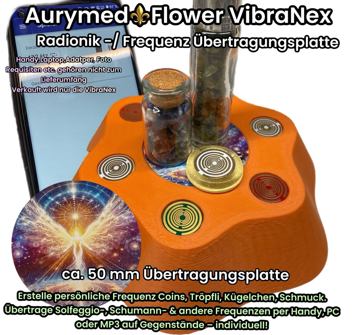 VibraNex Flower – 50 mm Oberflächenplatte – Engel – Produktansicht 1