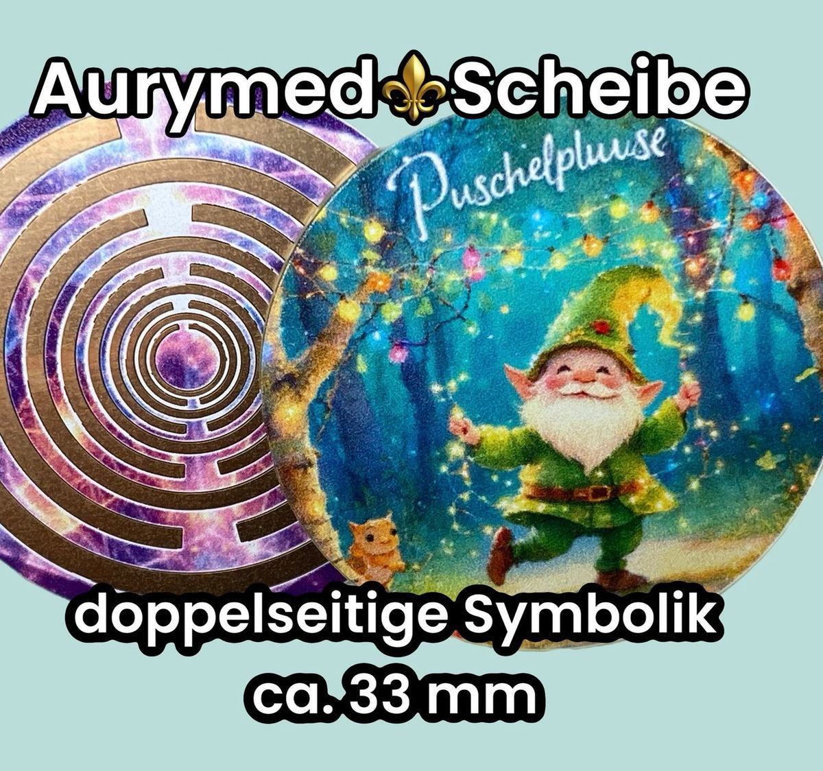 33 mm Scheibe – 6er – Set – Lakhovsky MWO – Puschelpluse – optional mit 3D Ring für Anhänger nutzbar – Produktansicht 3