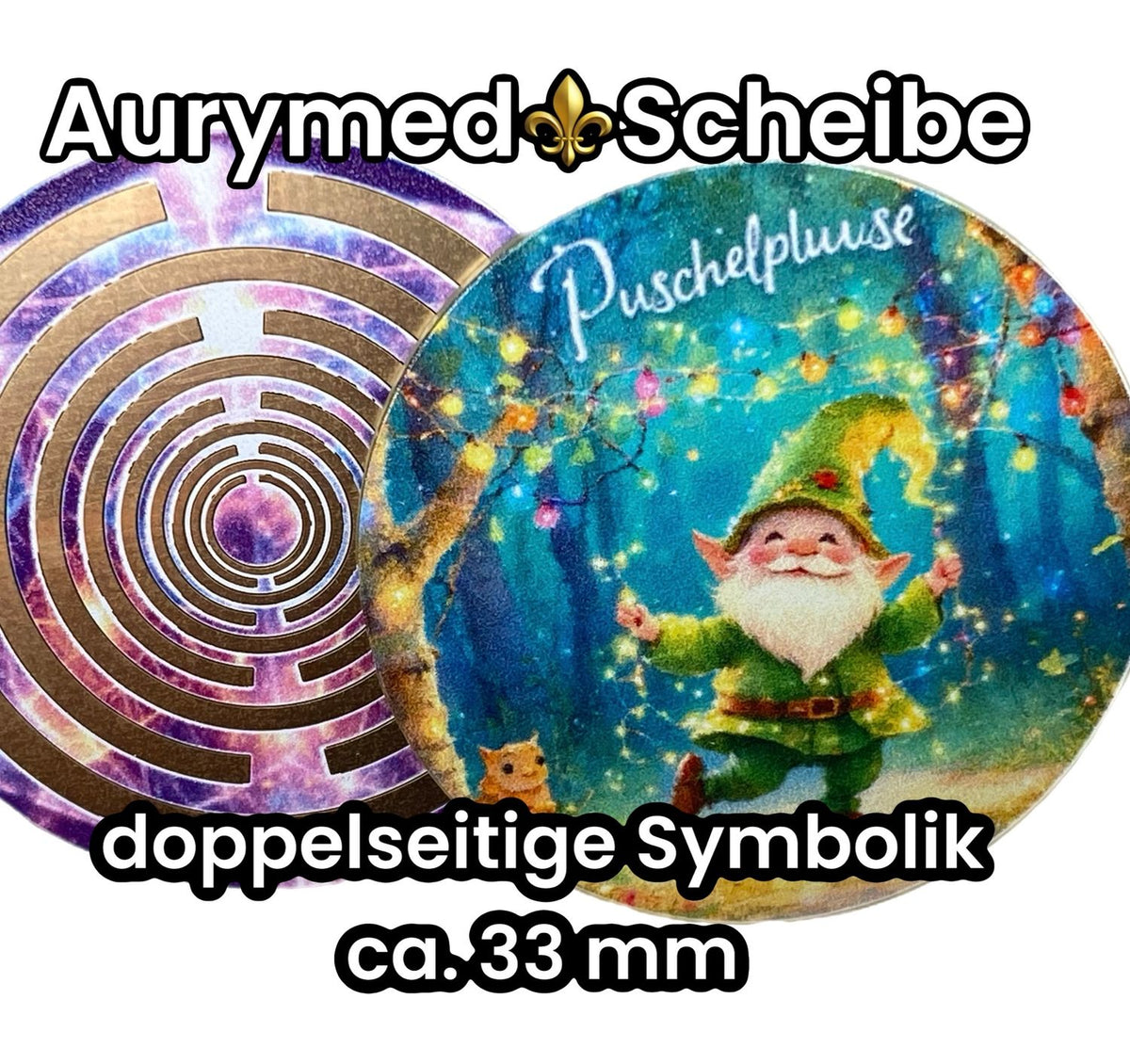 33 mm Scheibe – 6er – Set – Lakhovsky MWO – Puschelpluse – optional mit 3D Ring für Anhänger nutzbar – Produktansicht 1