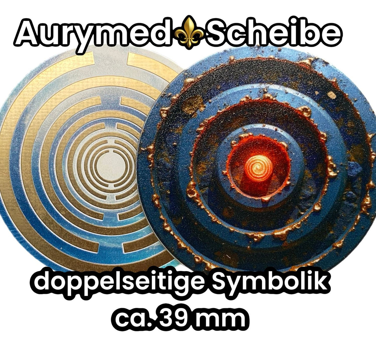 39 mm Scheibe – 6er – Set – Lakhovsky MWO – Feuer & Asphal – optional mit 3D Ring für Anhänger nutzbar – Produktansicht 2
