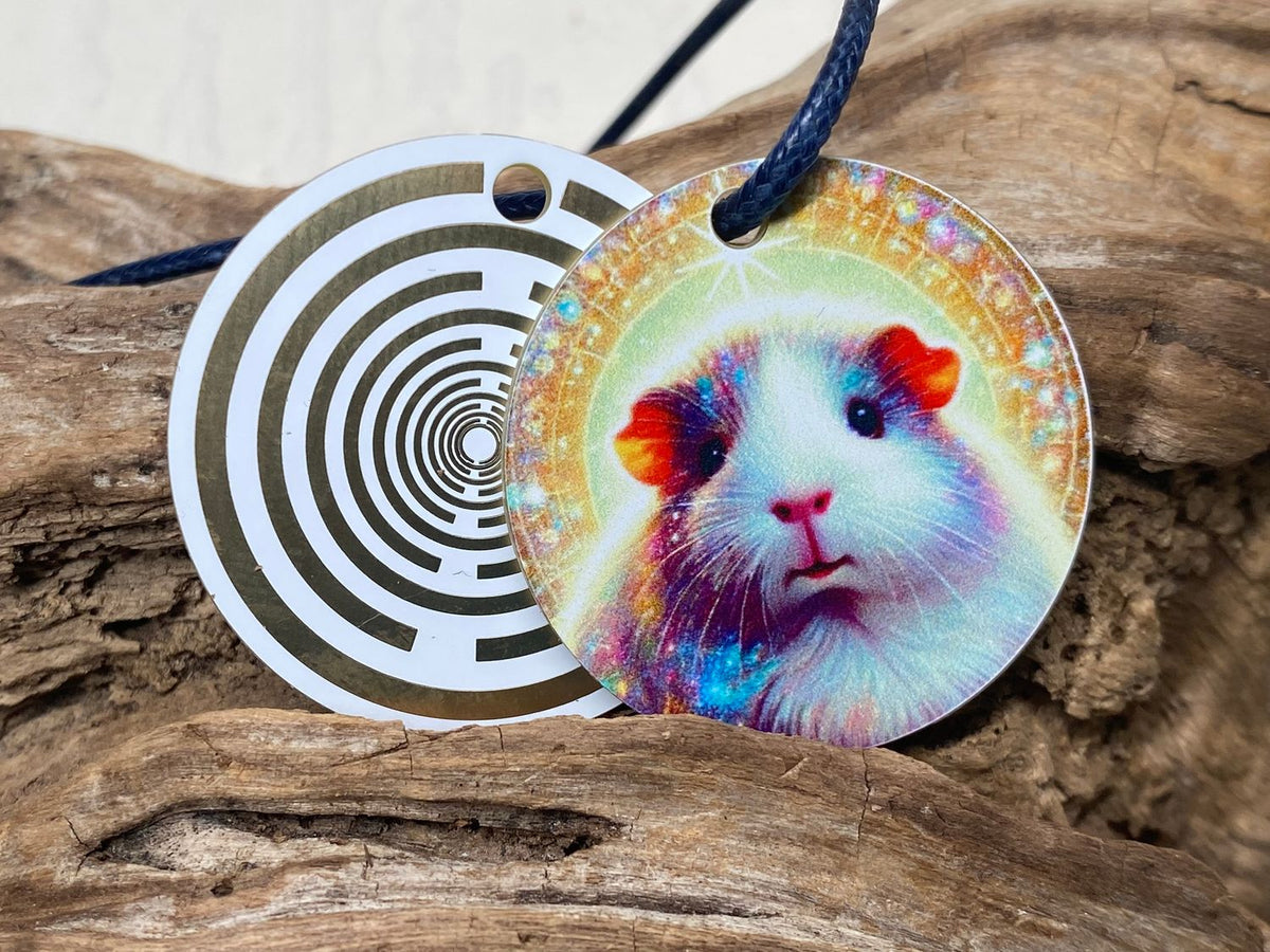 Anhänger Mini Serie rund – Lakhovsky MWOn Symbol Design – Meerschweinchen – Produktansicht 1