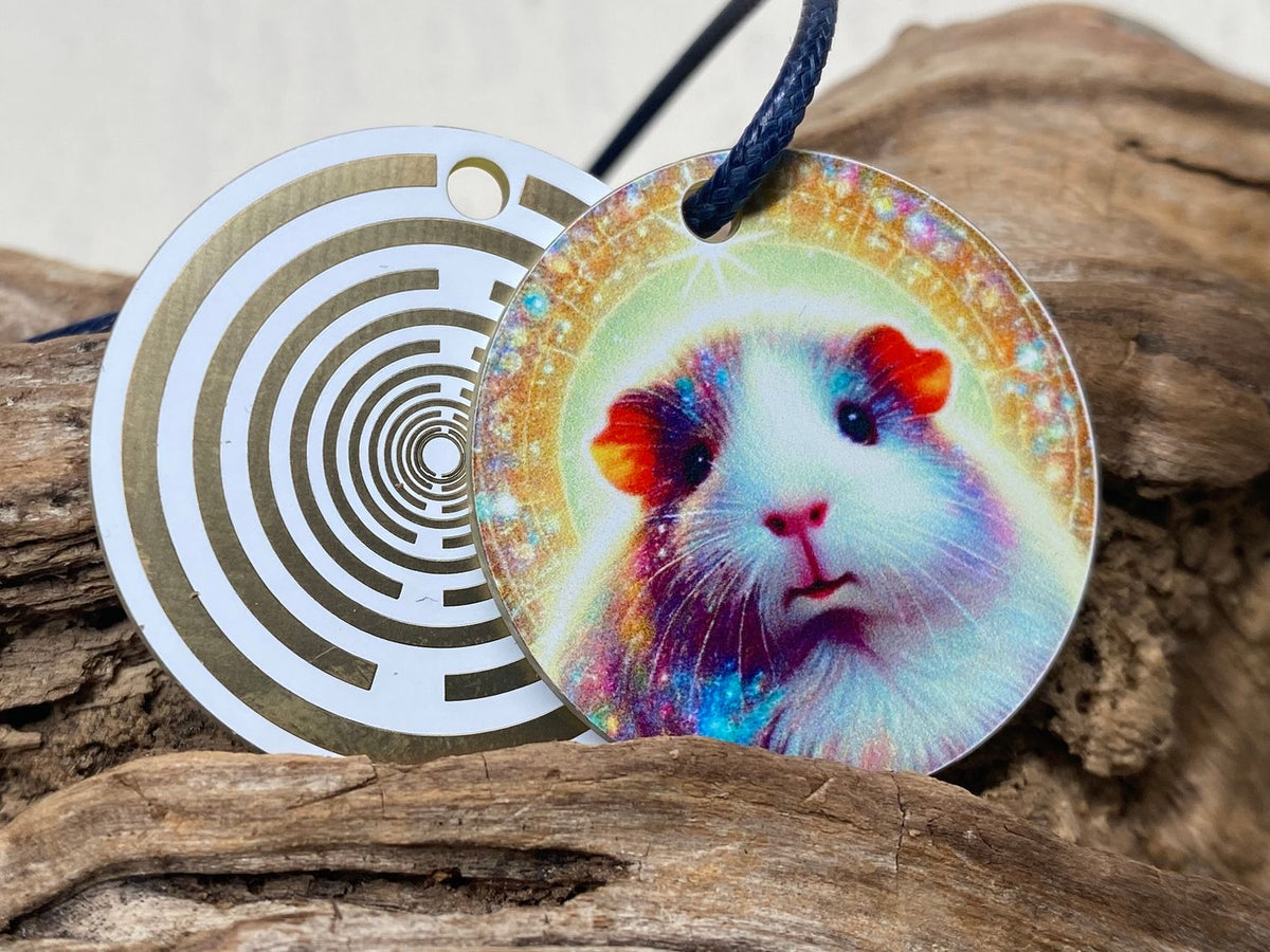 Anhänger Mini Serie rund – Lakhovsky MWOn Symbol Design – Meerschweinchen – Produktansicht 1