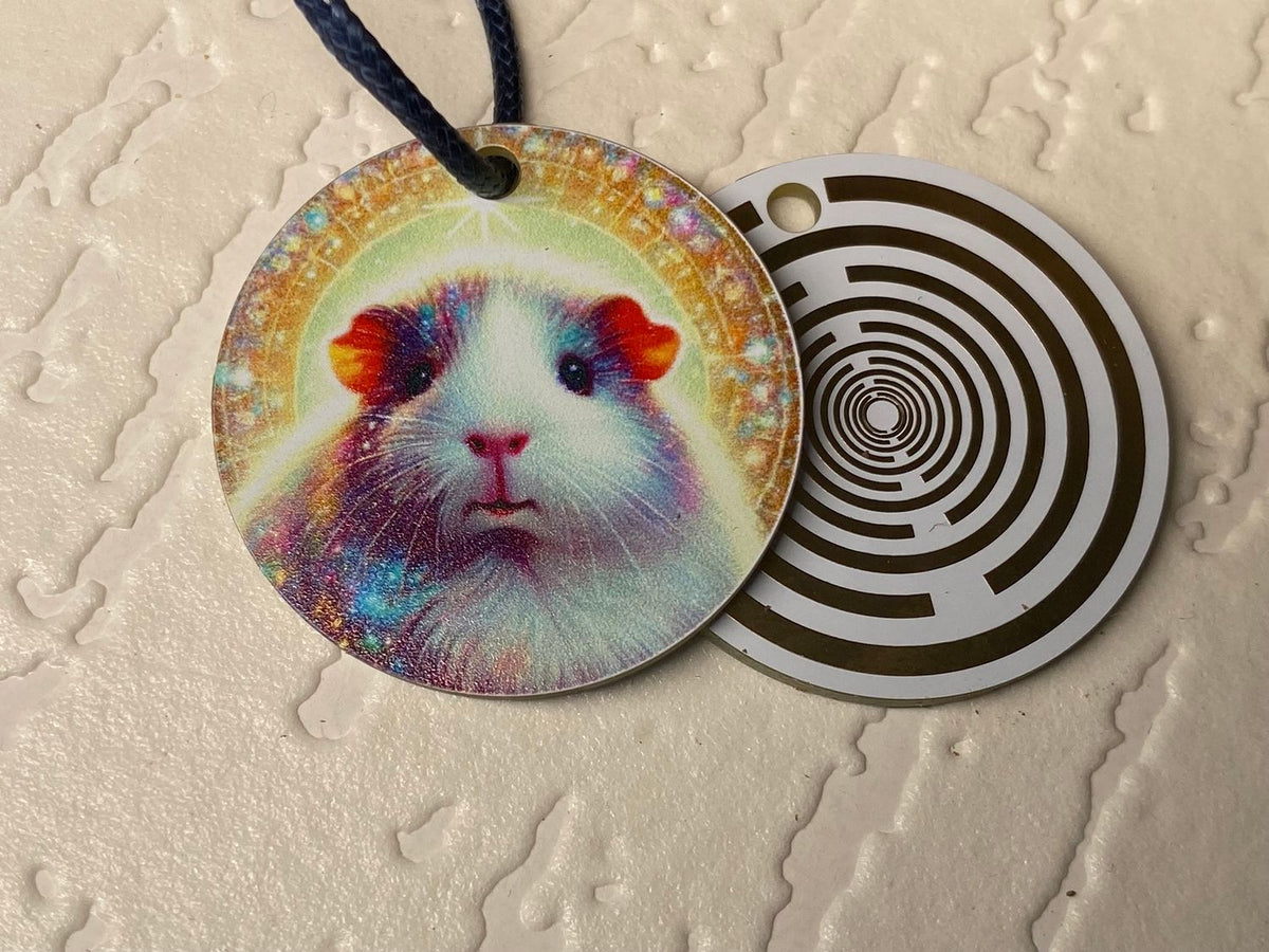 Anhänger Mini Serie rund – Lakhovsky MWOn Symbol Design – Meerschweinchen – Produktansicht 1