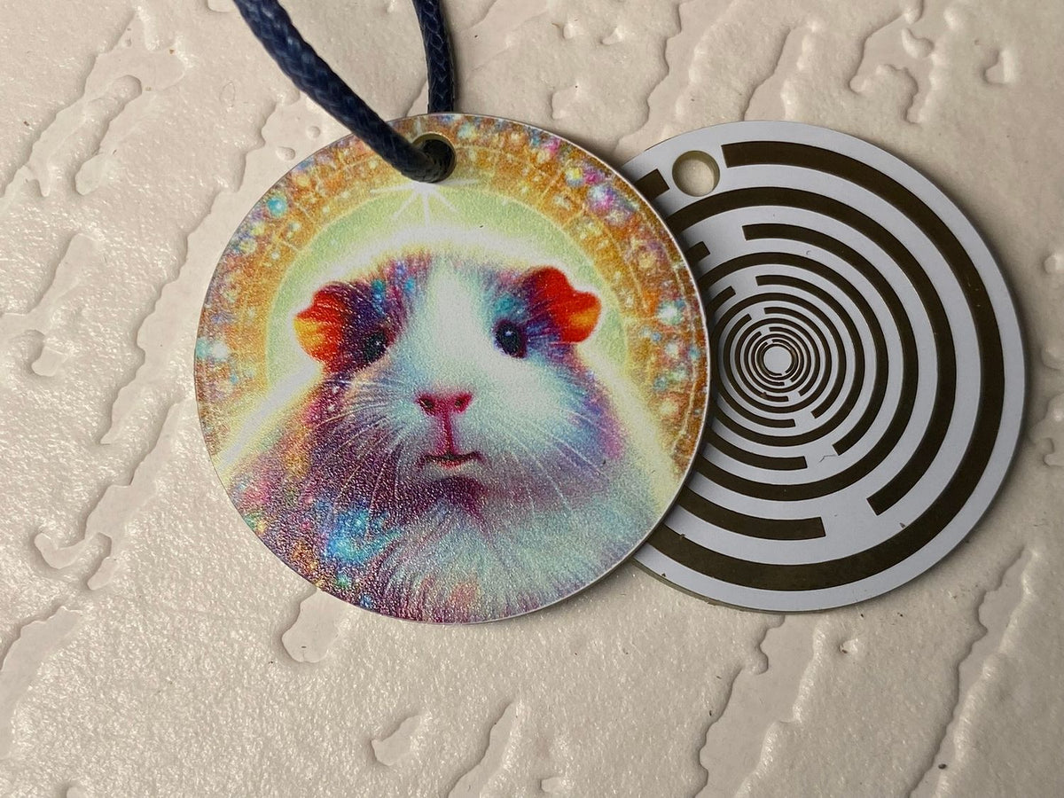 Anhänger Mini Serie rund – Lakhovsky MWOn Symbol Design – Meerschweinchen – Produktansicht 1