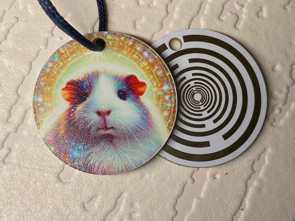 Anhänger Mini Serie rund – Lakhovsky MWOn Symbol Design – Meerschweinchen – Produktansicht 1