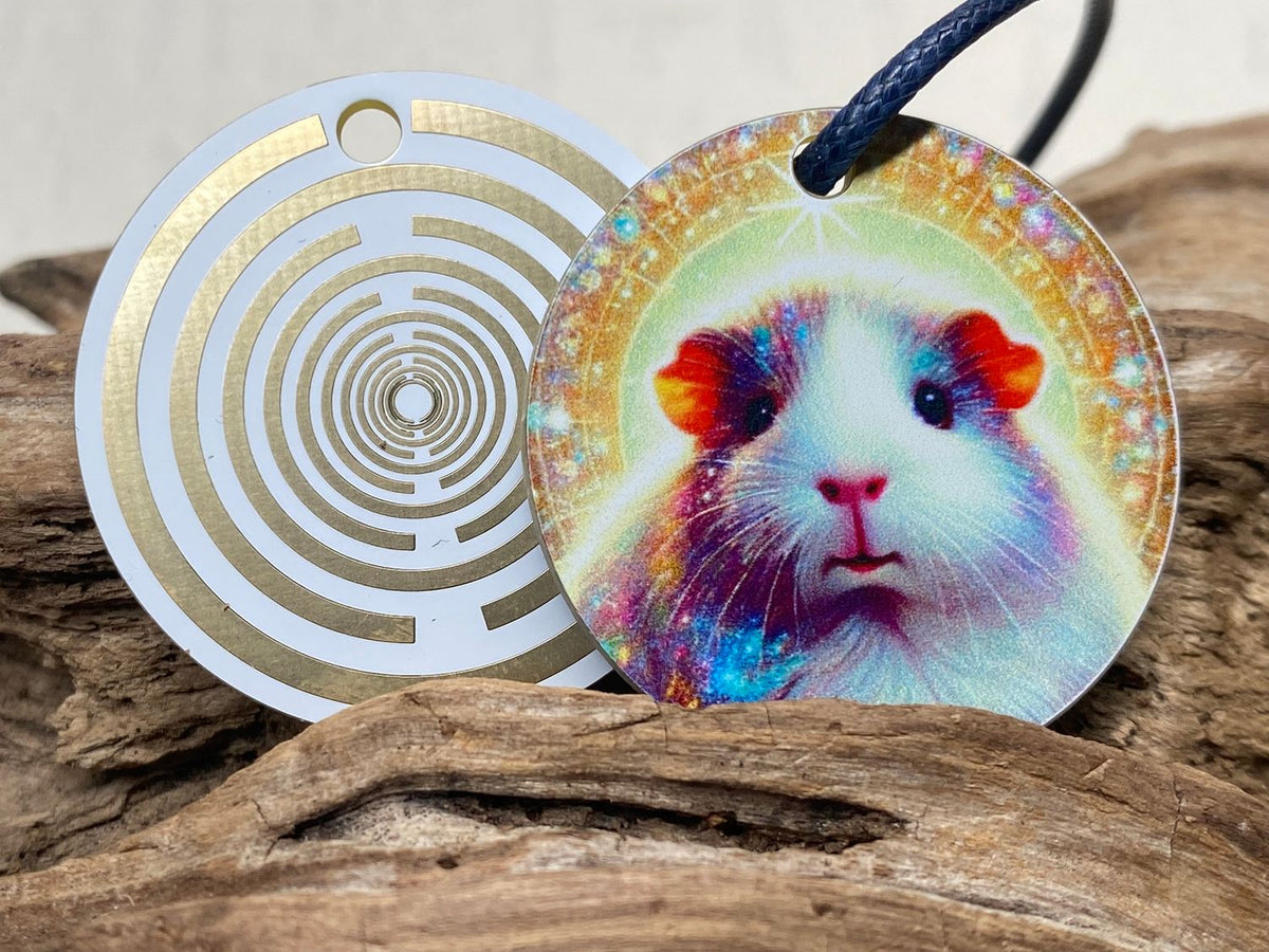 Anhänger Mini Serie rund – Lakhovsky MWOn Symbol Design – Meerschweinchen – Produktansicht 1