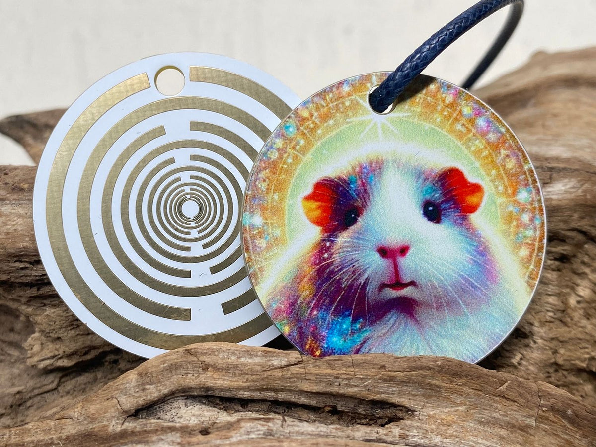 Anhänger Mini Serie rund – Lakhovsky MWOn Symbol Design – Meerschweinchen – Produktansicht 1