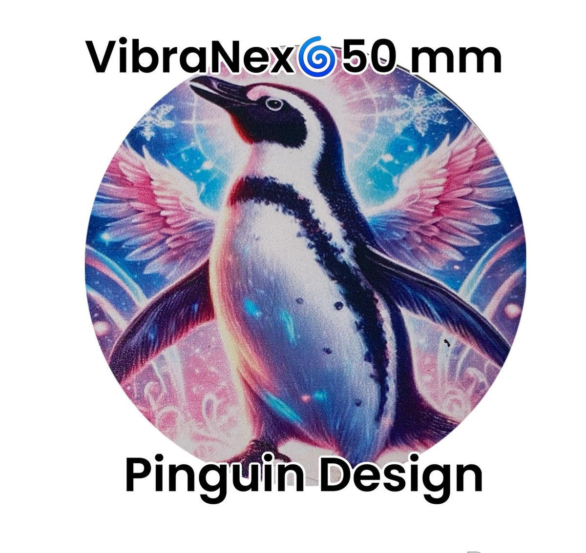 VibraNex Aurycube – Resin Harz – 50 mm Oberflächenplatte – Pinguin – Produktansicht 1